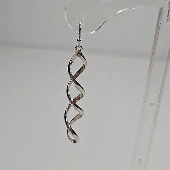 Lia Sophia Silver Twist Drop Earrings - Picture 8 of 8
